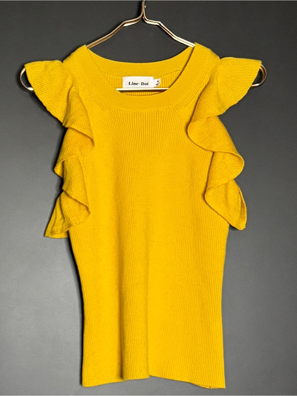 Line & Dot - Sleeveless Rib Knit Top in Mustard - Worn Once